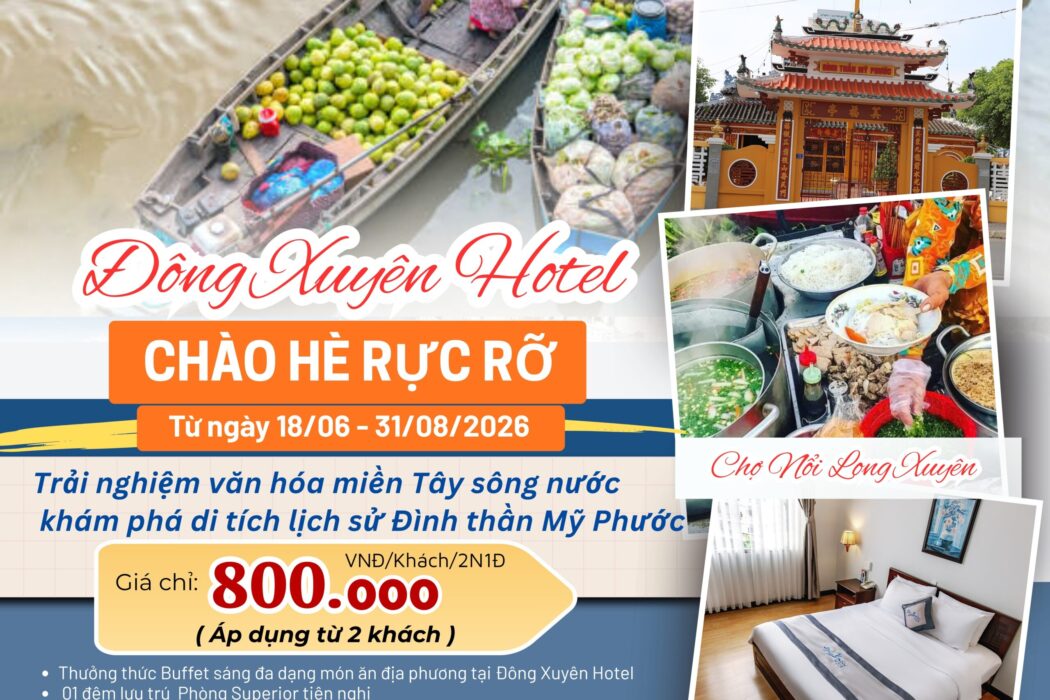 THỨC GIẤC TRÊN CHỢ NỔI LONG XUYÊN – COMBO DU LỊCH AN GIANG 2 NGÀY 1 ĐÊM CHỈ TỪ 800.000Đ/KHÁCH